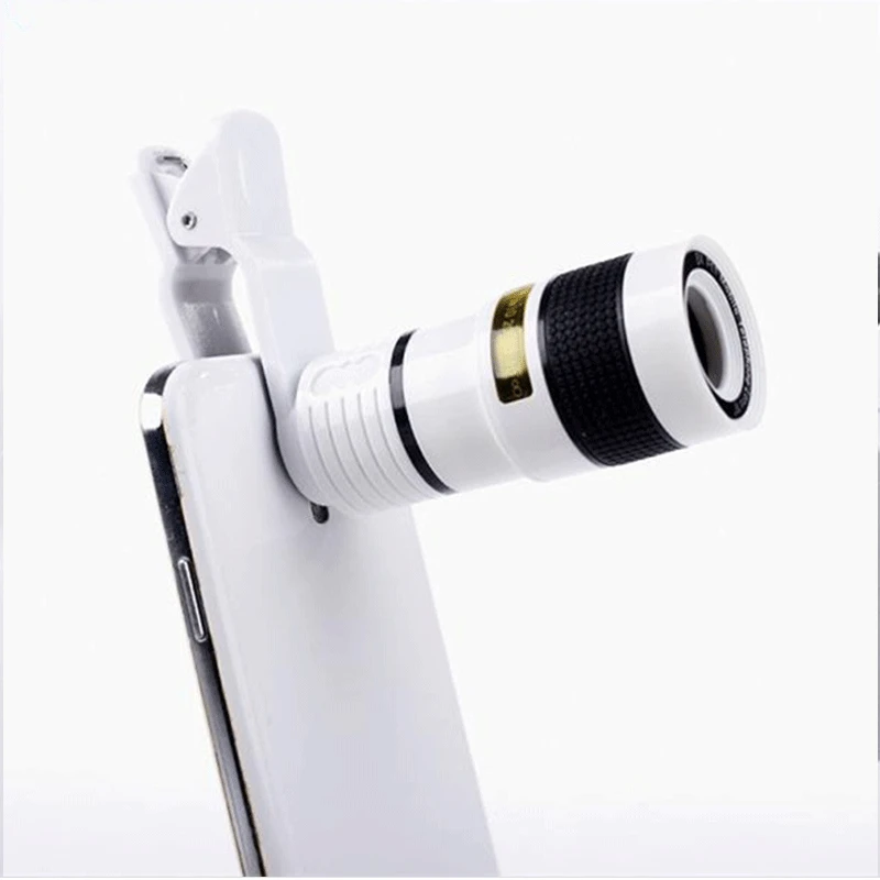Universal 8X8 Optical Zoom Telescope Camera Lens Clip Mobile Phone Telescope Binoculars For iPhone6 Samsung HTC Huawei Xiaomi