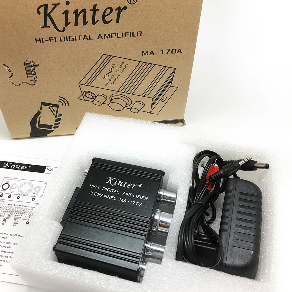Kinter MA 170A новый стиль аудио усилитель мини алюминиевый корпус для bluetooth AUX play
