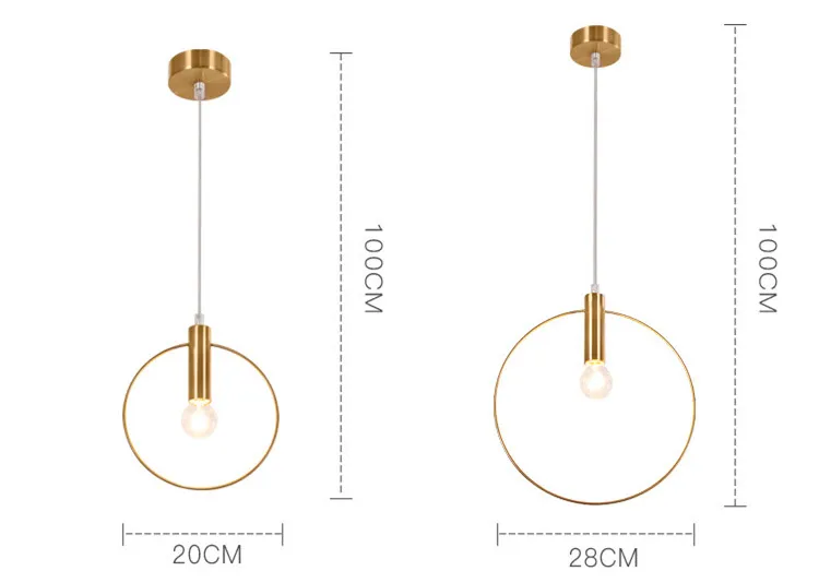 Современный минималистичный Золотой подвесной светильник для дома, ресторана, спальни, прикроватный E14 подвесной светильник 110 В/220 В