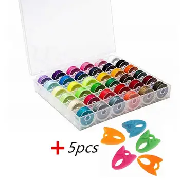 

36PCS Mixed Colors Polyester Sewing Thread Transparent Plastic Bobbin, Bobbin Clamps Home Sewing Machine Accessories Set BB5758