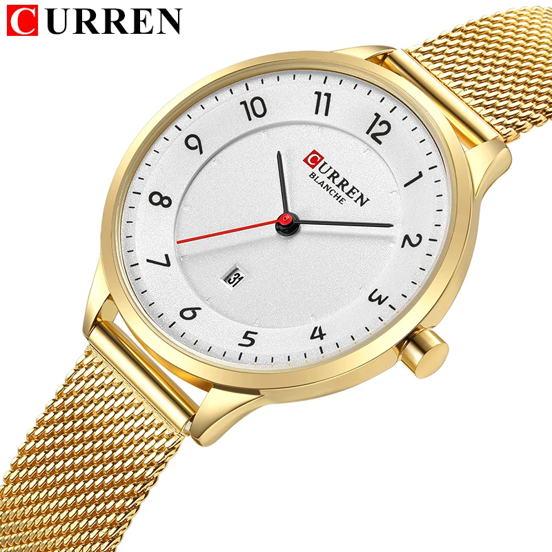Curren novo 9035 quartzo relógios femininos moda