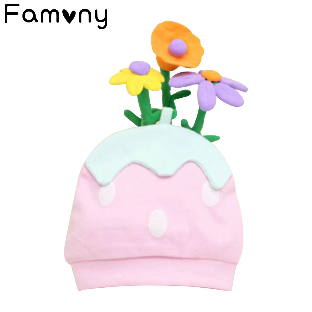 

Strawberry Style Baby Hat Spring Autumn Beanie Candy Color Solid Ice Cream Kids Cap Pure Cotton Breathable Toddler Headwear