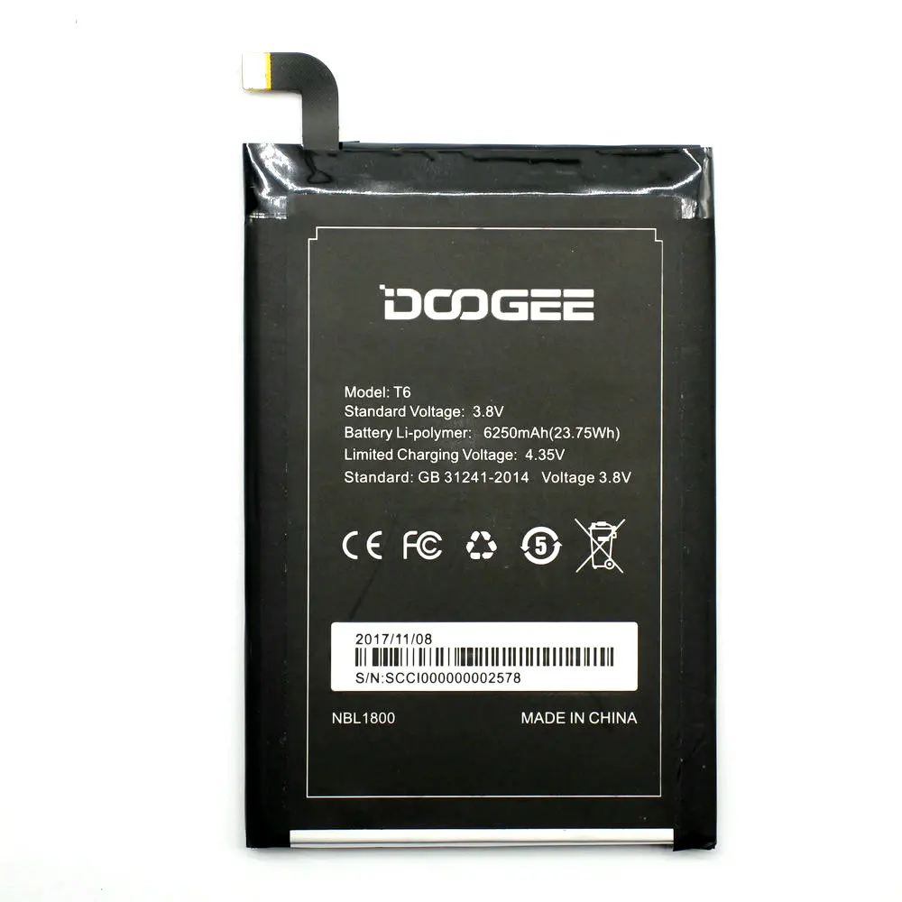 Аккумулятор T6 Для Doogee Oukitel K6000 pro 5 5-дюймовый экран 4G LTE 6250 мАч | Мобильные телефоны и