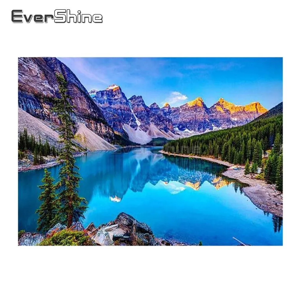 

EverShine DIY Diamond Painting 5d Square Drill Landscape Diamond Embroidery Full Kit Diamond Mosaic Rhinestones Home Decor Gift