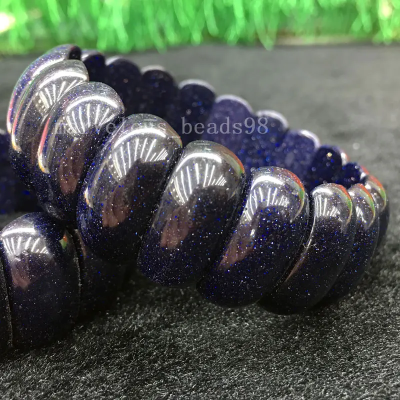Женский и мужской браслет с голубым песком Obsidian Aventurine Jaspe Flourite Crystal золотой камень