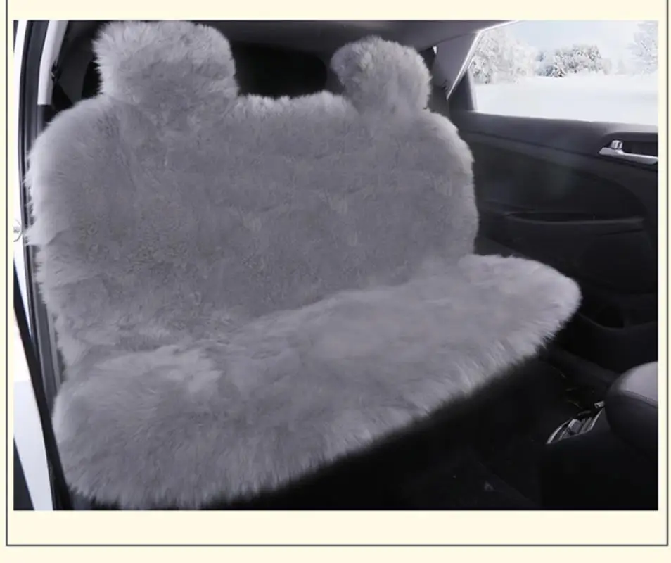 JXLCLYL 100% Australian Pure Natural Fur Seat Cover 5 Seats Whole Vehicle Seat Cover Sheepskin Winter Car Cushion