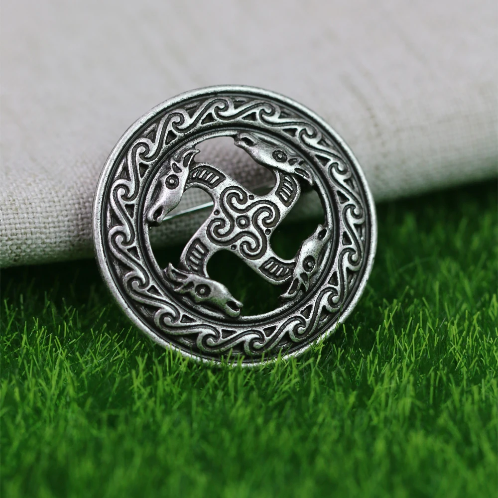 

Langhong 1pcs Nordic Vikings Amulet Sweden Dragon Set Brooches Viking brosch jewelry Talisman