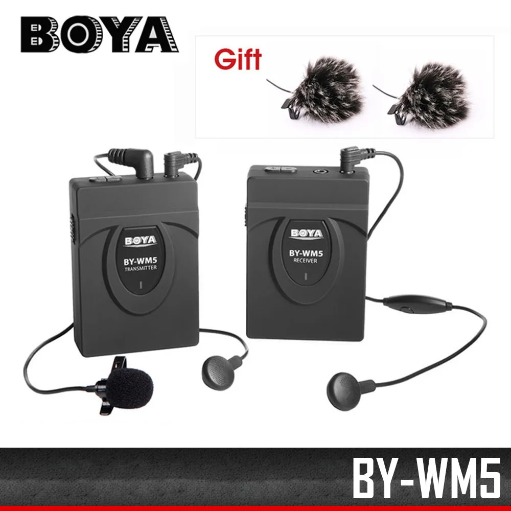 

BOYA BY-WM5 Pro Wireless Lavalier Lapel Microphone System for DSLR Camera Camcorders Audio Recorder
