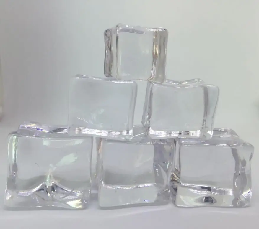 New White Clear Acrylic Ice Block Loose Beads big size False ice cube