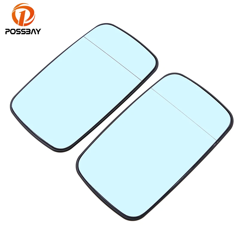 

POSSBAY Car Side Rearview Mirror Glass Blue Lens With Heated for BMW E46 4 Door 1998 1999 2000-2006 Rear View Mirror Accessories