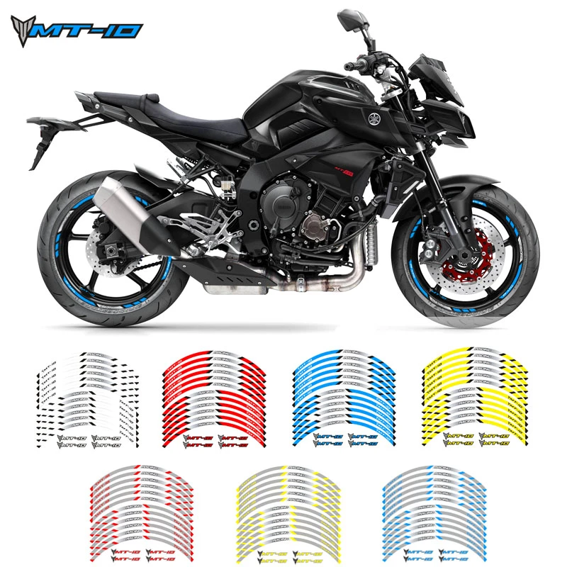 バイクのホイールステッカー For B-M-W S1000RR : S1000Rr A 12個フィットオートバイホイールステッカーストライプ反射リム  Color