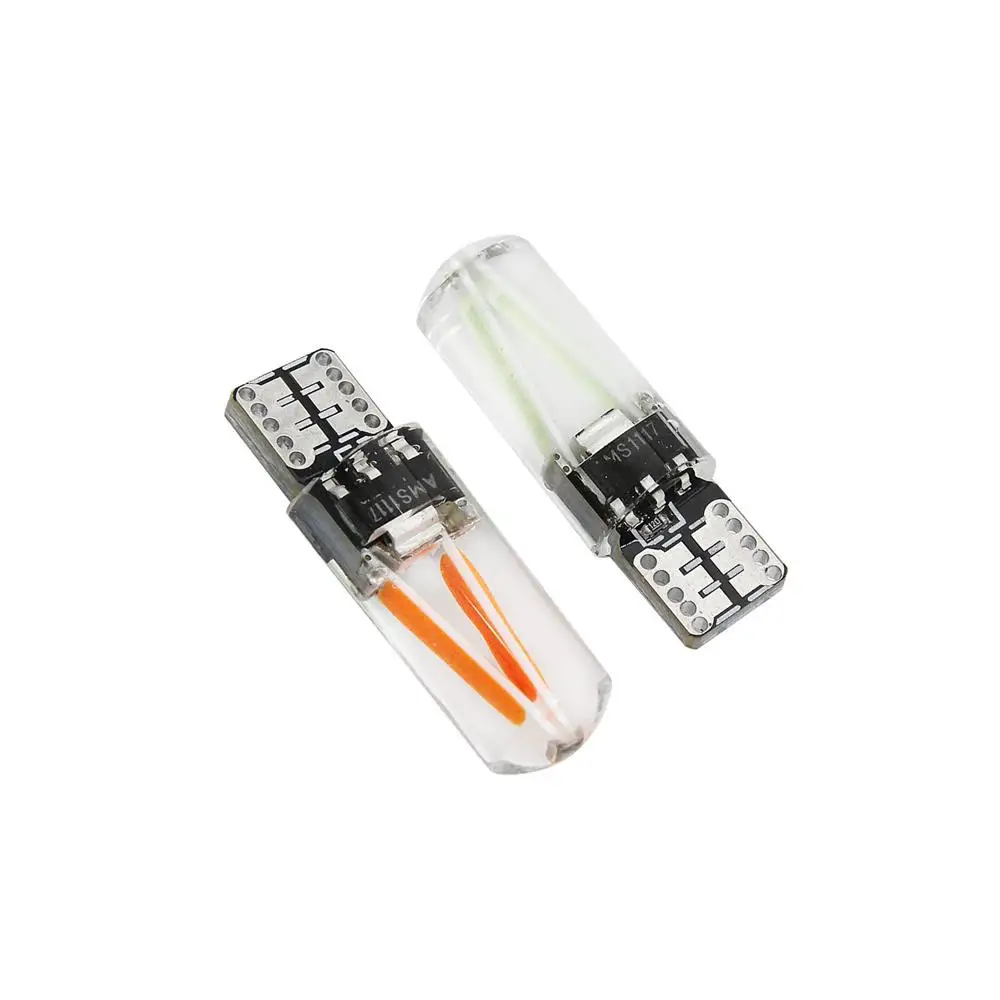 

2pcs Silicone T10 LED Canbus Car Clearance Light Reading Bulbs DC 12V W5W 194 168 COB Led Filament Lamp Auto Signal Lamp