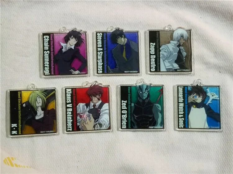 

2019 New arrival 7PCS/LOT Japanese anime figure Kekkai Sensen Acrylic mobile phone charms/keychain