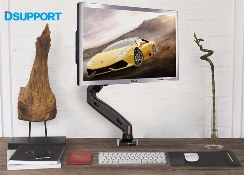 Настольная газовая пружина 17-2" ЖК-СВЕТОДИОДНЫЙ монитор держатель Arm Full Motion Monitor Mount Loading 2-6.5 кг черный F80