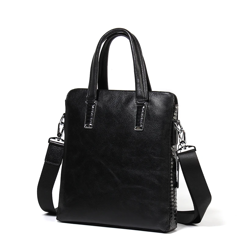 Vertical Briefcase Leather Men Bag Natural Cowhide Professional Briefcase For Businessman