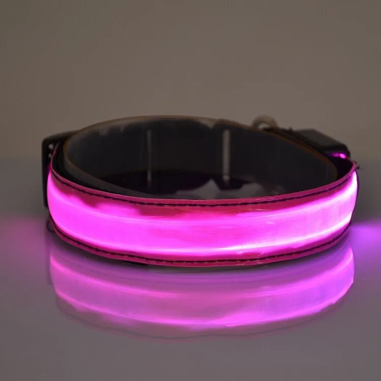 Fd36 собака кошка воротник нейлон огни воротник светоизлучающих LED Pet Воротник Водонепроницаемые ошейник