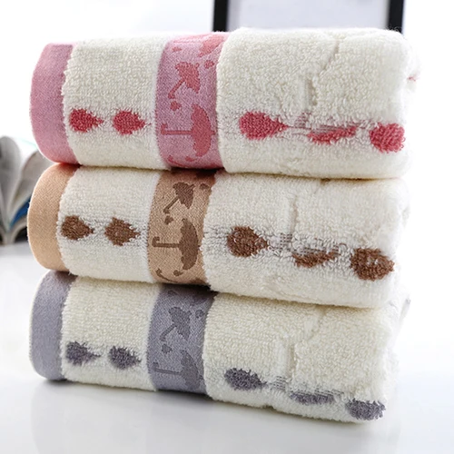 

Breathable Soft Umbrella Waterdrop Pattern Thicken Towel Home Travel Washcloth Absorbent Hand Towel Facecloth