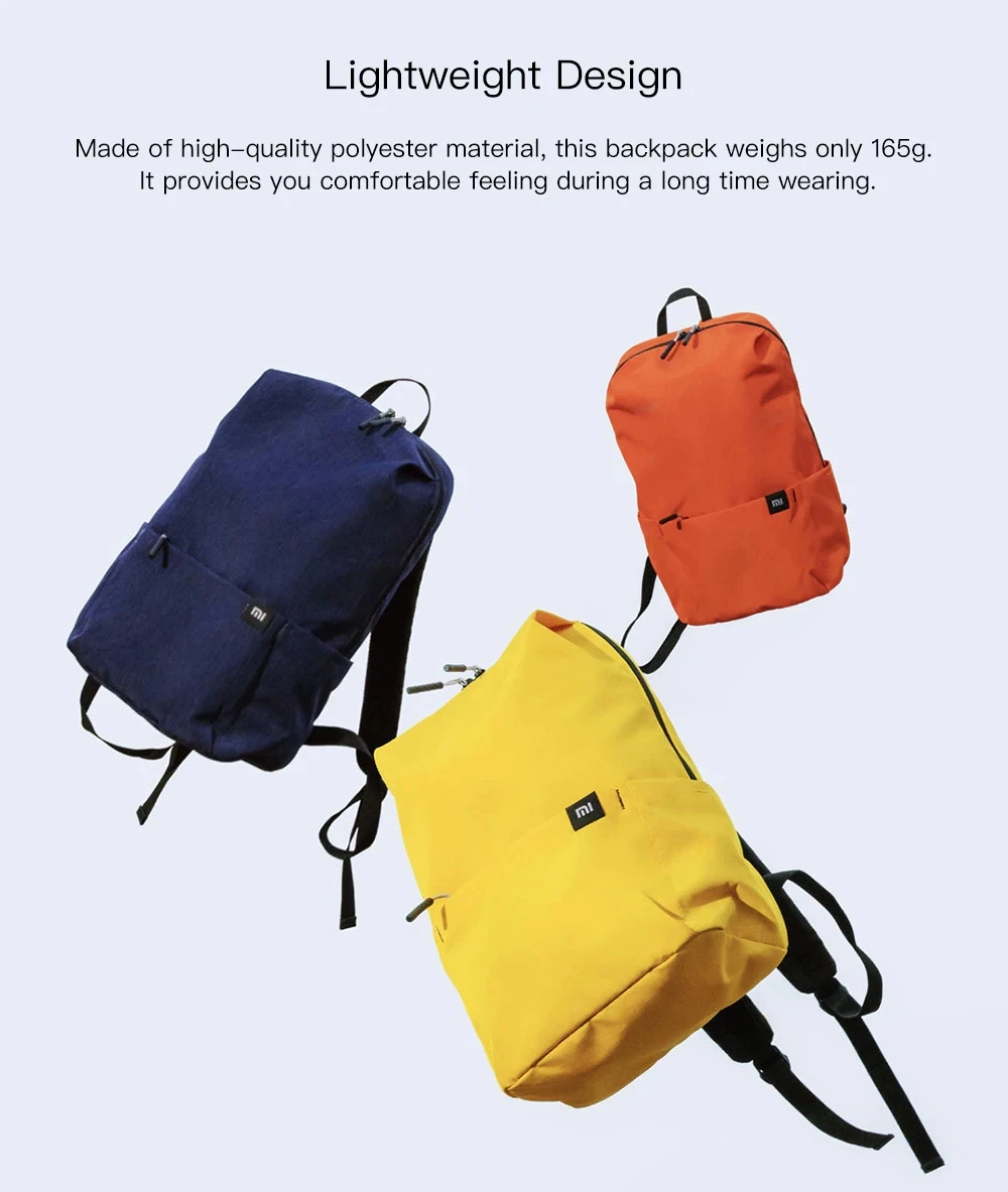Xiao mi рюкзак для дрона mi 10L сумка 8 цветов 165 г городская повседневная спортивная сумка на грудь унисекс для мужчин и женщин