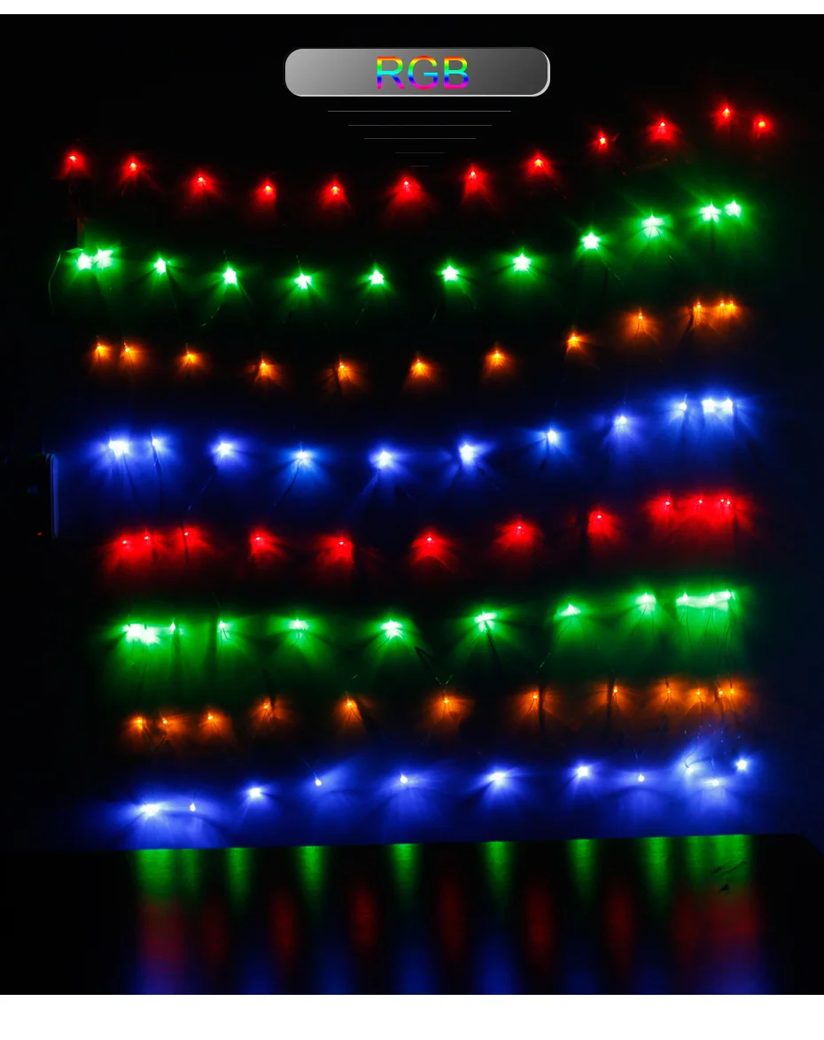 Сетчатые светодиодные гирлянды 220 В, водонепроницаемые светодиодные гирлянды IP44, уличные синие/теплые белые/RGB светодиодные ламповое праздничное освещение