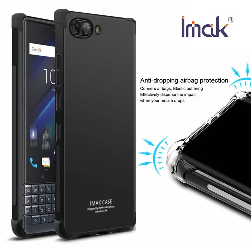 

IMAK For BlackBerry KEY2 LE Case Cover Silicone Soft TPU Airbag Phone Case for BlackBerry KEY2 LE Cover + Screen Film BBE100-1
