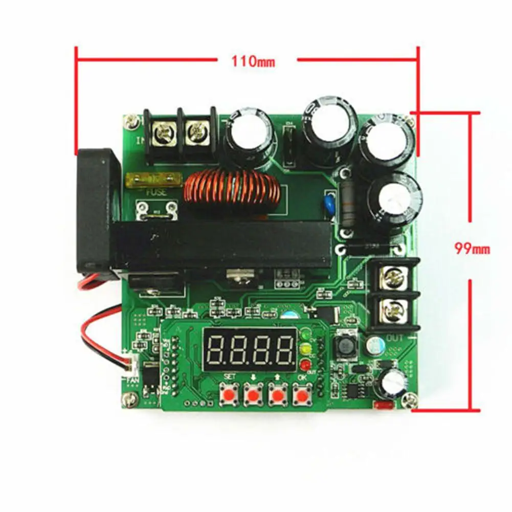 B900W постоянный ток питания Напряжение Регулируемый Модуль увеличения Амперметр 120V15A зарядное устройство