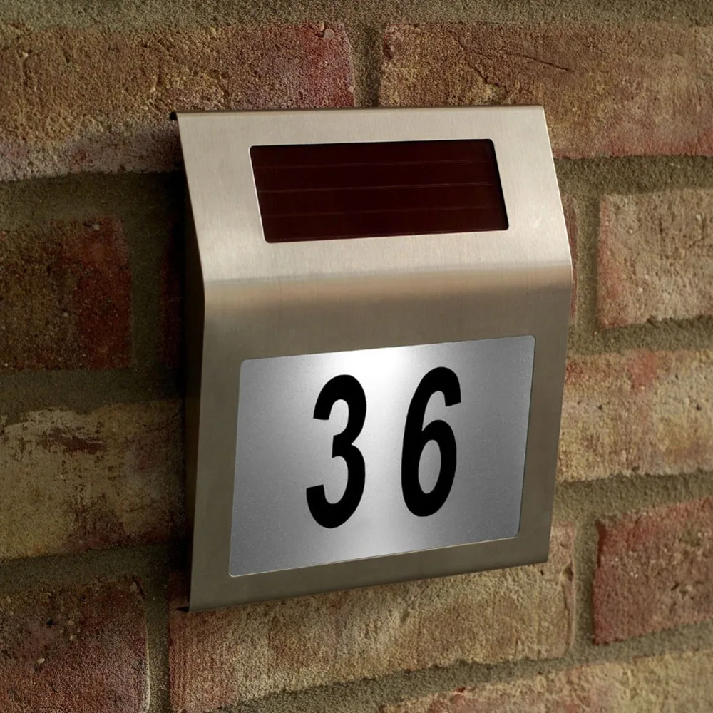 

3 Led Solar Light Doorplate Light Stainless Solar Powered LED Illumination Solar Lamp House Number Light Wall Lamp House Street