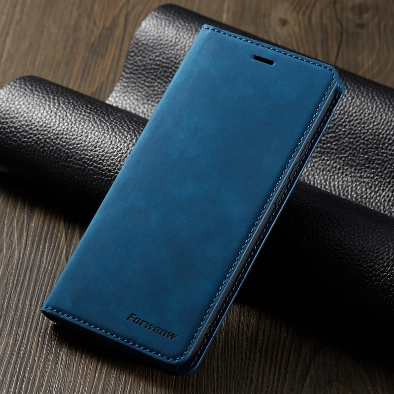 Роскошный кожаный чехол-книжка для samsung Galaxy S10, S9, S8 Plus, S10e, Note 9, A6, A7, A8,, J4, J6 Plus, Магнитный чехол-книжка - Цвет: Blue