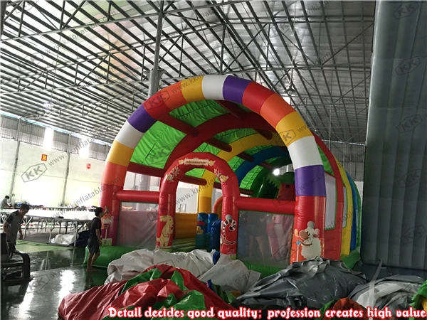 Children font b Entertainment b font Giant inflatable fun city with roof inflatable factory