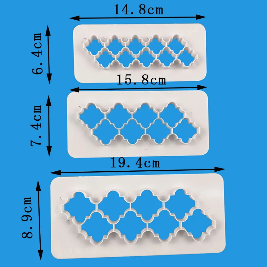 3 шт геометрические помадки печенья черенок торт плесень помадки инструменты для украшения тортов из мастики выпечки