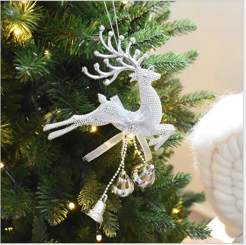 Пластиковые украшения для рождественской елки, рождественские украшения для дома, украшение для рождественской елки с колокольчиком