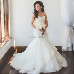 Винтажное свадебное платье с аппликацией «русалка», милое кружевное свадебное платье с открытыми плечами, большие размеры, Vestido De Noiva 2019