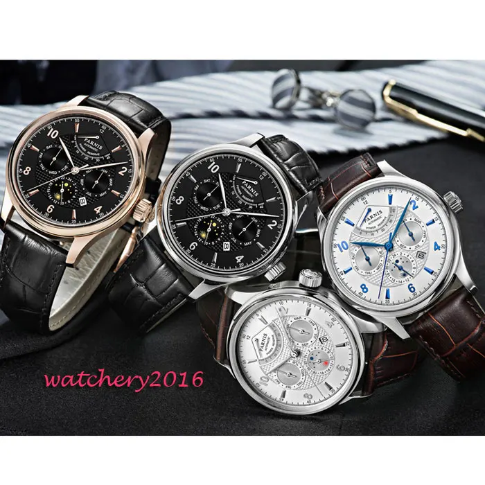 

2019 luxury top brand 42mm parnis white Black dial watch mens sapphire glass miyota Automatic Mechanical Men's business Watch