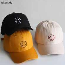Бейсболки женские универсальные хип-хоп Snapback женские s корейский стиль регулируемые Kawaii простые уличные повседневные Мягкие улыбка вышивка