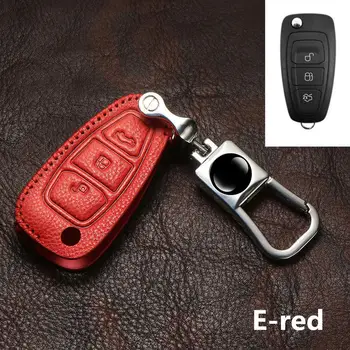 

Genuine Leather 3 Buttons Car Remote Key Fob Shell Cover Case For Ford Ranger C-Max S-Max Focus Galaxy Mondeo Transit Retro
