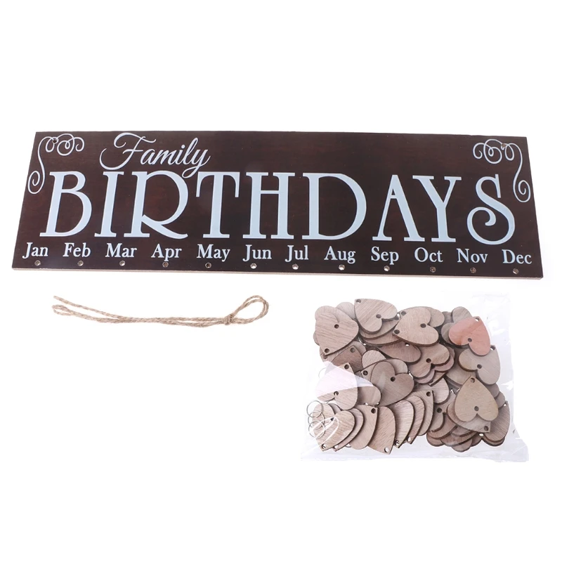 

DIY Colorful Wooden Hanging Calendar Reminder Birthdays Printed Home Decoration