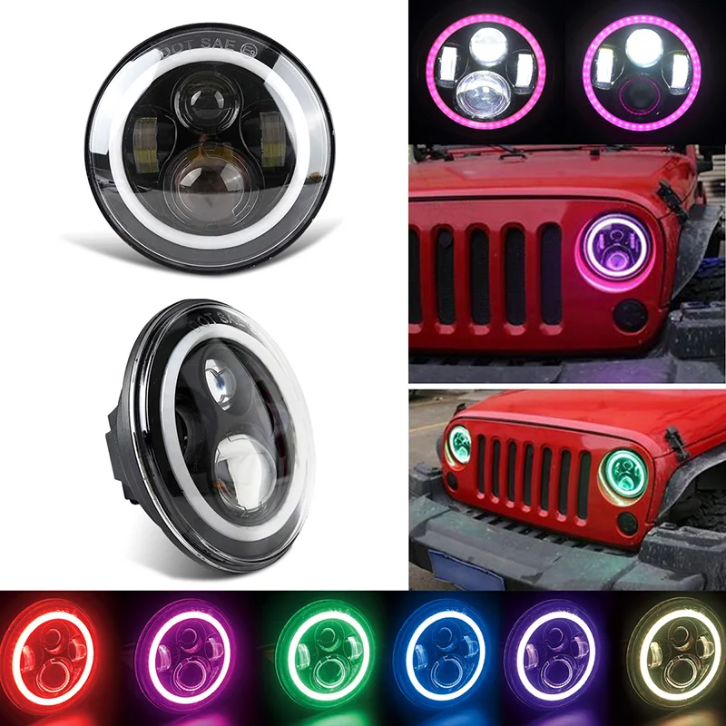 

Green-L led 7 Inch Motorcycle Headlight for Jeep Wrangler jk 90W faro led moto headlight harley led 24v motorcycle fog lights