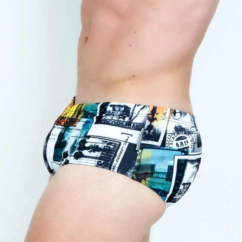 Taddlee Brand Sexy Men Swimwear Swimsuits Swim Boxer Briefs 3d Printed Men's Board Beach Surfing Shorts Trunks Gay Pouch