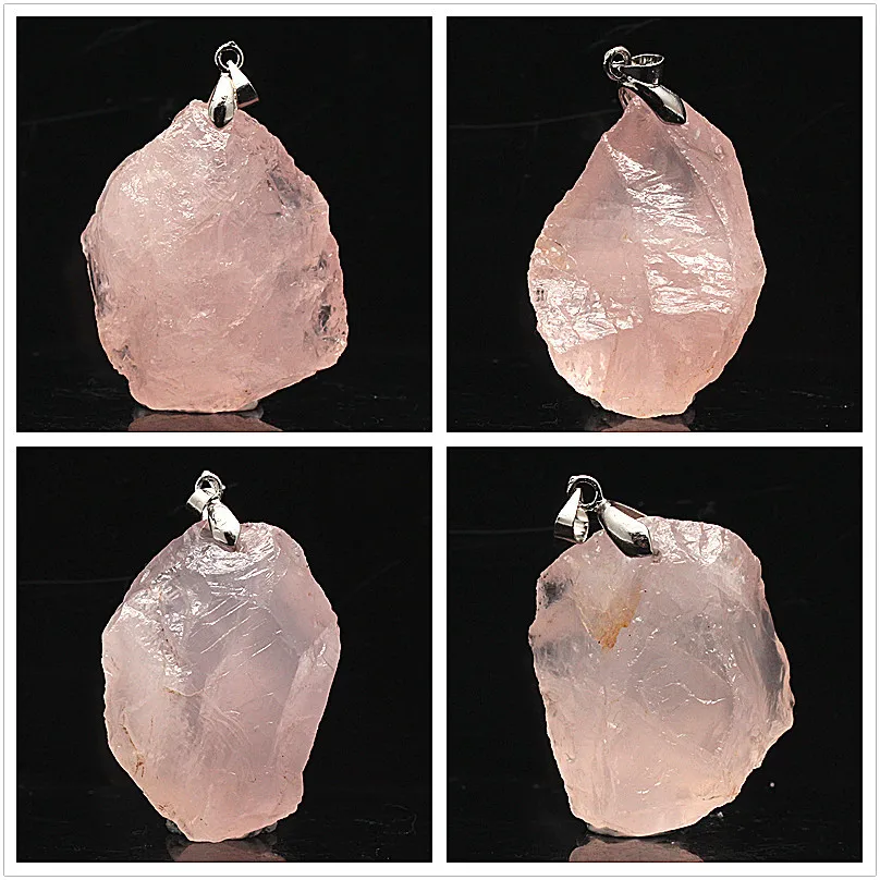 natural Madagascar small rose quartz crystal original stone pendant female pink necklace ornament. | Дом и сад
