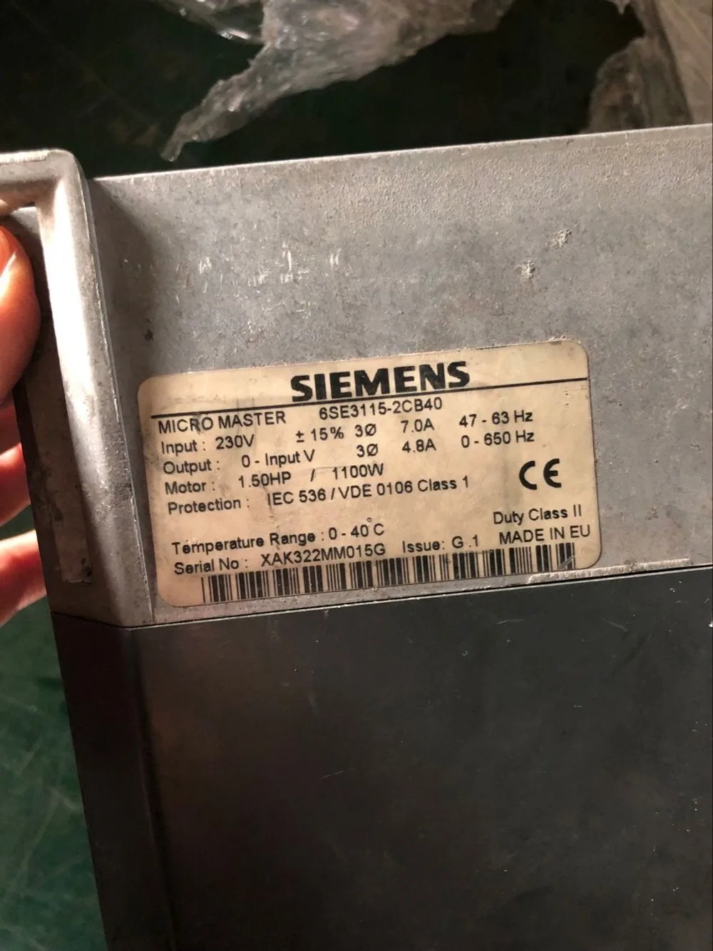 6SE3115-2CB40 инвертор хороший внешний вид 90% новый 90 дней гарантии в наличии