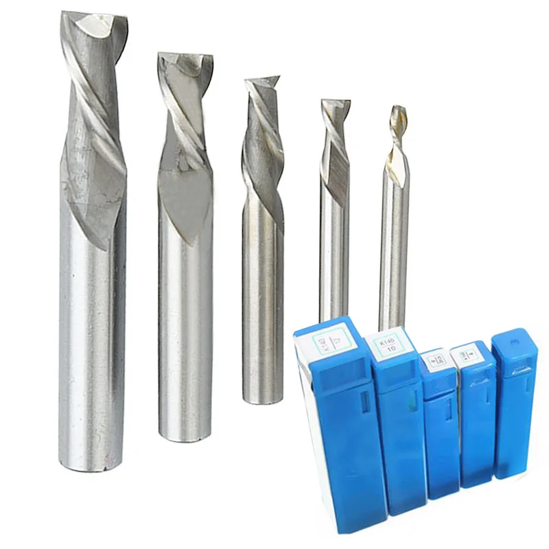 DWZ 1pc 2 Flute Straight Shank End Mill CNC Bits Milling Tool Cutter 4/6/8/10/12mm