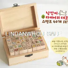 Корейский стиль мультфильм логотип Прекрасный Деревянный Маленький уплотнитель, штамп для скрапбукинга, лучшая игрушка для детей