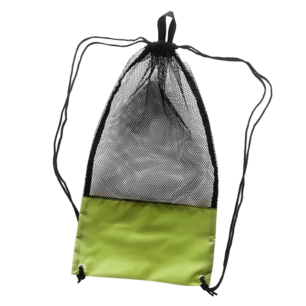 Light Green Скуба-Дайвинг подводное плавание плавники сетки передач Drawstring сумка с плечевым ремнем-Различные цвета плавательный бассейн аксессуары - Цвет: Light Green