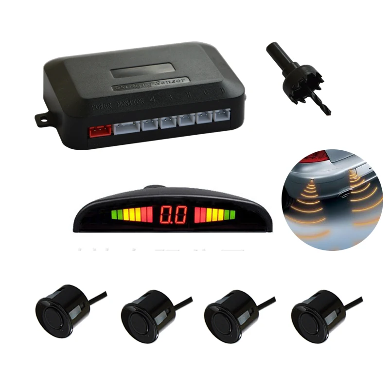 Universal LED Parking Sensor Kit Display Buzzing Sound Car Parking