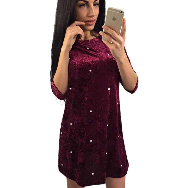 Модное бархатное платье vestido de festa Новинка 2018 года повседневные женские платья
