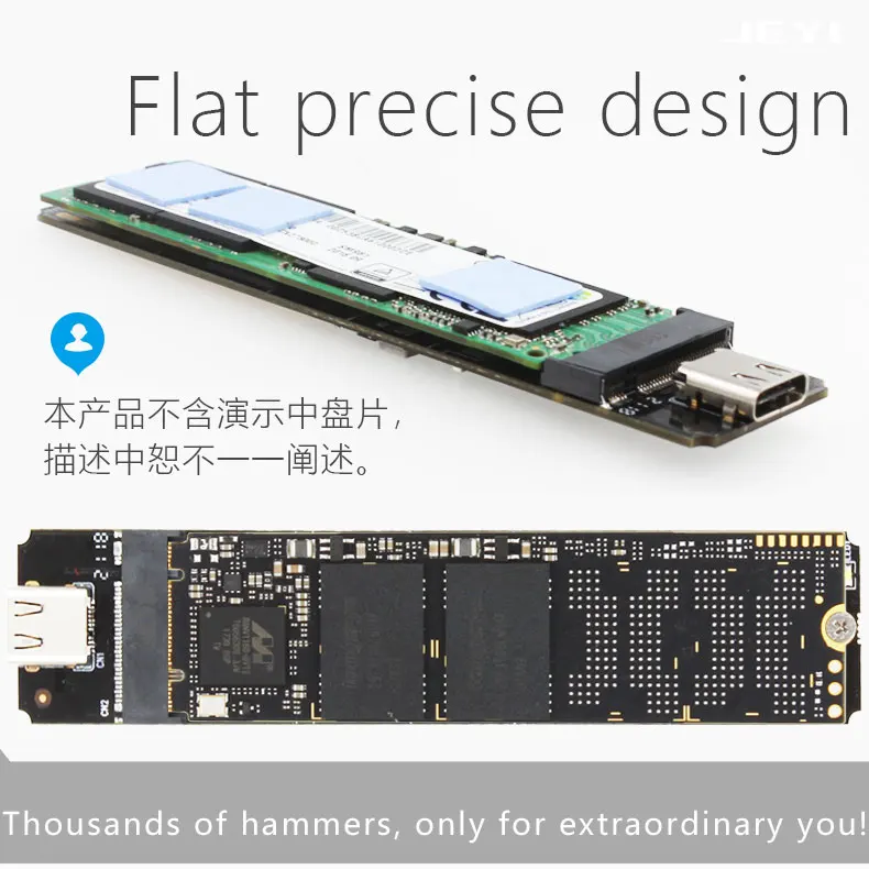 JEYI i9/i9 Мини корпус для жесткого диска с помощью встроенного охлаждающего вентилятора NVME к TYPE-C алюминиевый тип C3.1 JMS583 М. 2 USB3.1 M.2 PCIE U.2 SSD