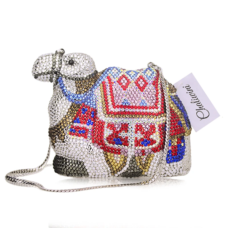 Известный бренд, женские вечерние сумки с кристаллами верблюда, свадебные вечерние сумочки для выпускного и кошельки, металлическая мини-коробка, клатч Minaudiere