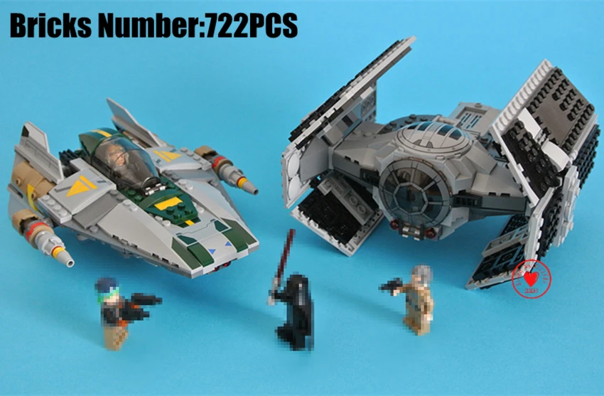 

New Starwars Vader Advanced VS A-wing Starfighter fit legoings star wars figures model Building Block bricks Toy 75150 kid gift