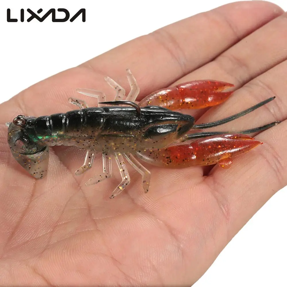 

Lixada 8cm / 14g Fishing Lure Soft Crawfish Lifelike Shrimp Crankbait Artificial Lure Swimbait Pesca for Lake River Fishing