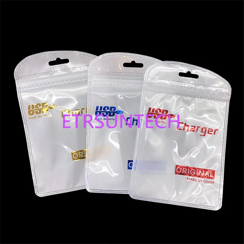  11*17cm clear Plastic zipper Retail Packaging Poly Bag for iPhone 5 6 7 Samsung USB charger cable P