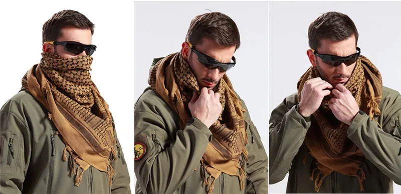 Зимний военный тактический Камуфляжный шарф, Арабская дышащая повязка на голову, шарф для пустыни, кемпинга, пешего туризма, шарф, шемаг